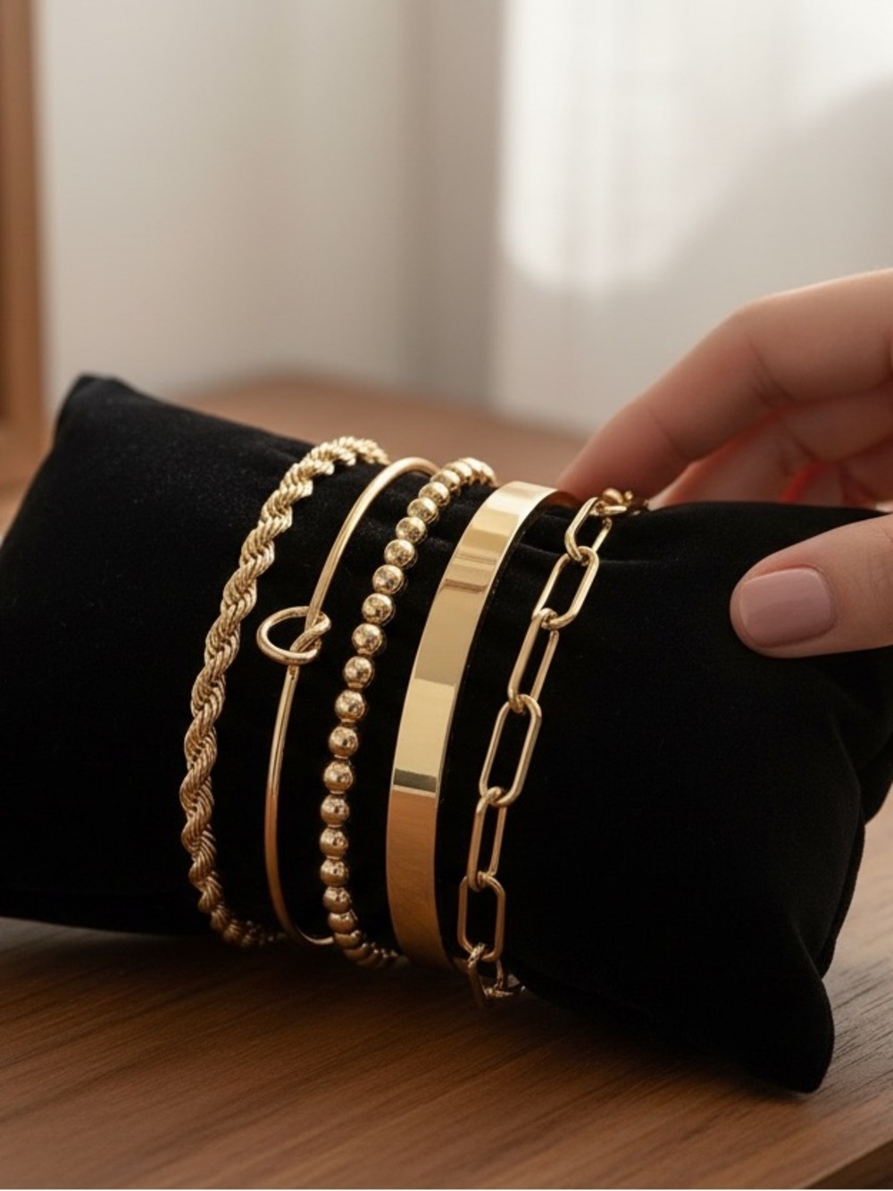 14K Gold Plated Bracelet Set | Waterproof Non Tarnish Stackable Bangles